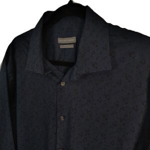 Geoffrey Beene Blue Floral XL Men's Button Down Long Sleeve Dress Casual Shirt